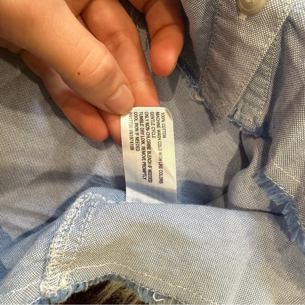 Wild Fable Sky Blue Cropped Collared Shirt - Picture 4 of 7